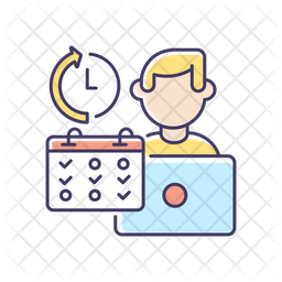 Part Time Icon - Download in Colored Outline Style